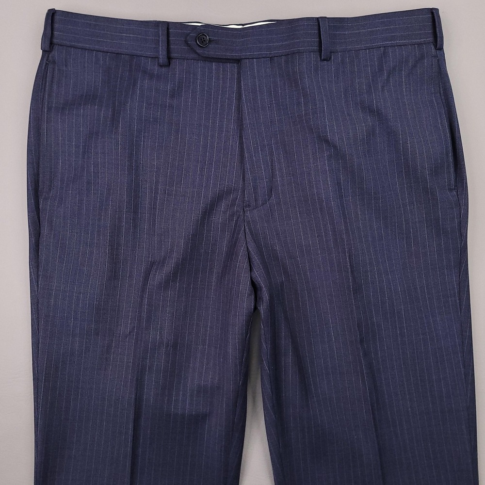 Brooks Brothers Pants Mens 38x32 Navy Pinstripe Regent Fit Dress Wool Blend